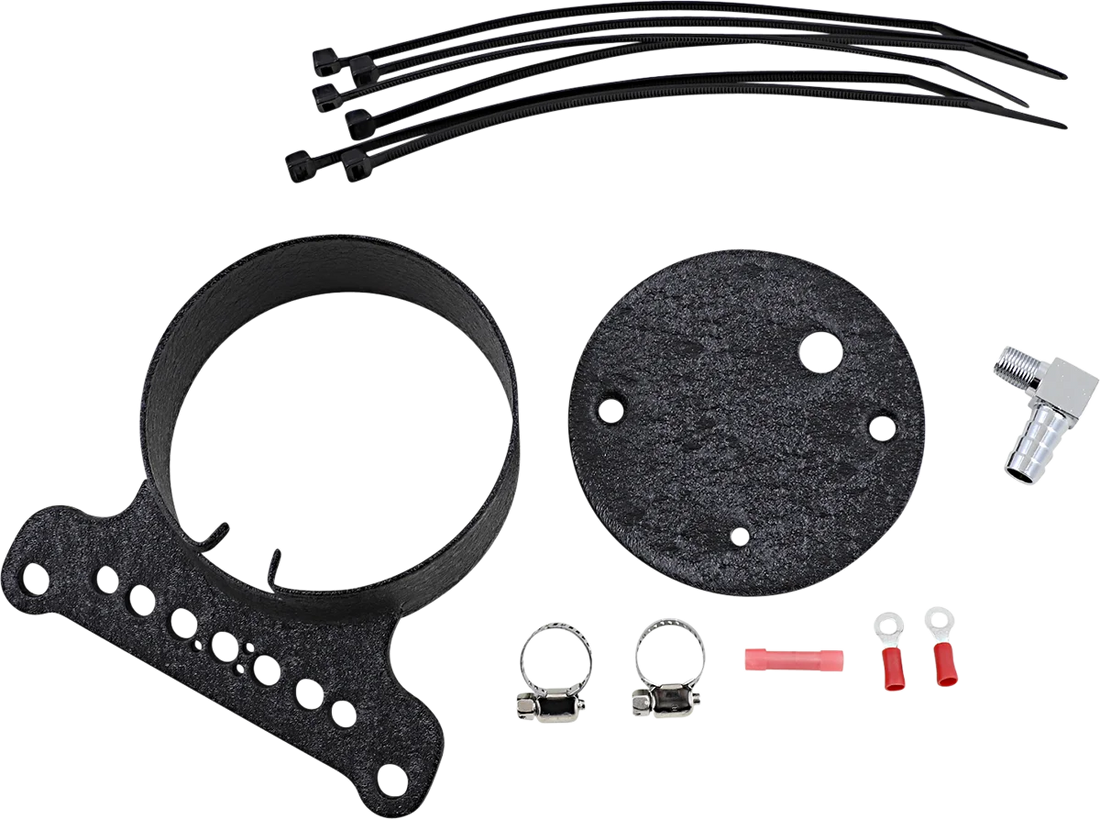 DragSpecialties Single Gauge Bracket - Wrinkle Black T21-6927WB - Side View