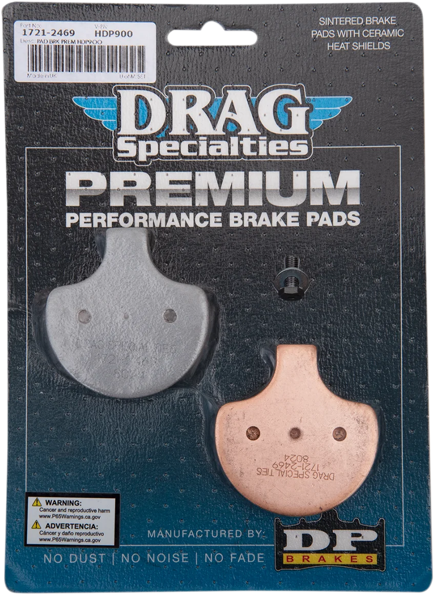 DragSpecialties Sintered Brake Pads - Harley-Davidson HDP900 - Back View