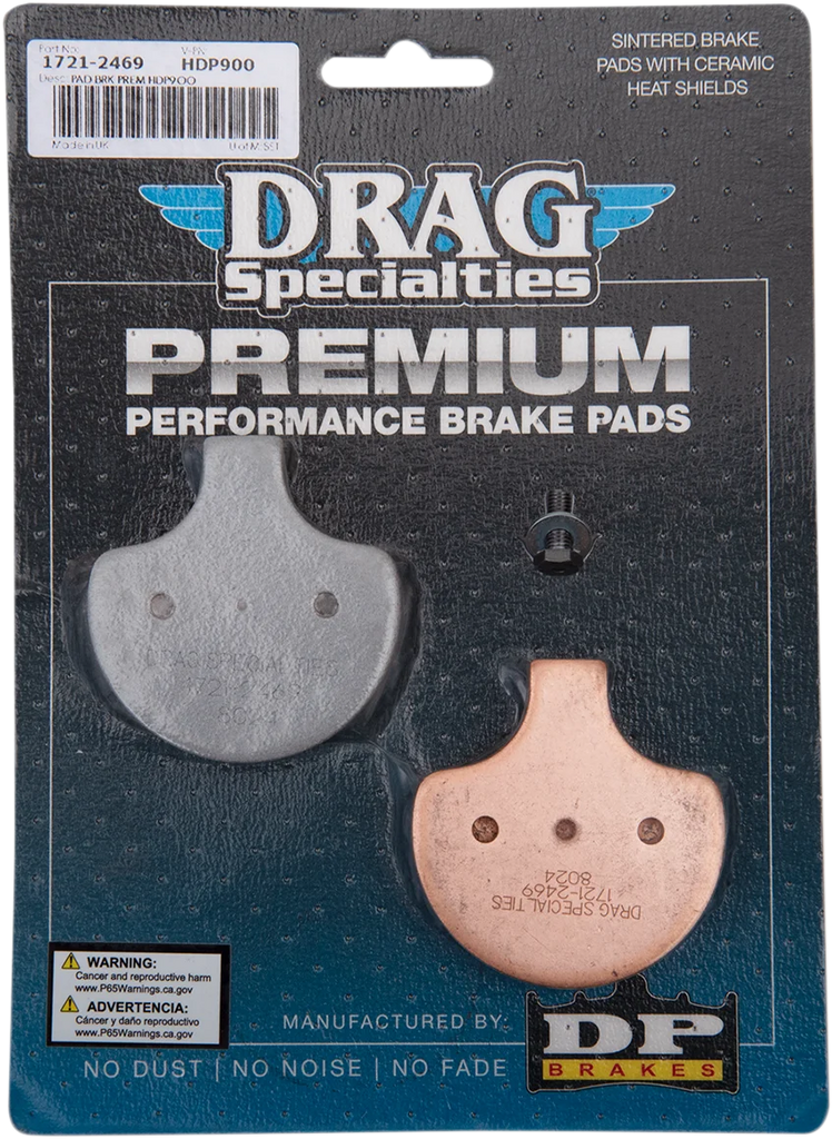 DragSpecialties Sintered Brake Pads - Harley-Davidson HDP900 - Back View