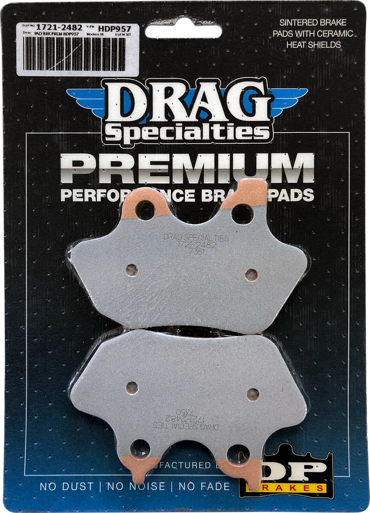 DragSpecialties Sintered Brake Pads - Harley-Davidson HDP957 - Side View