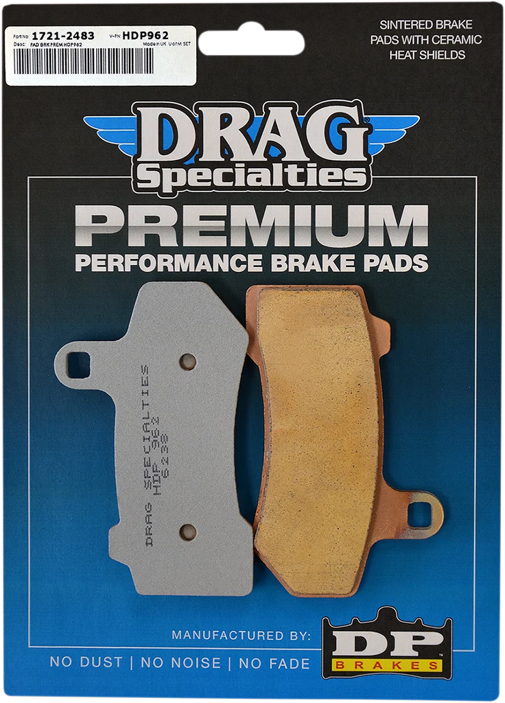 DragSpecialties Sintered Brake Pads - Harley-Davidson HDP962 - Side View