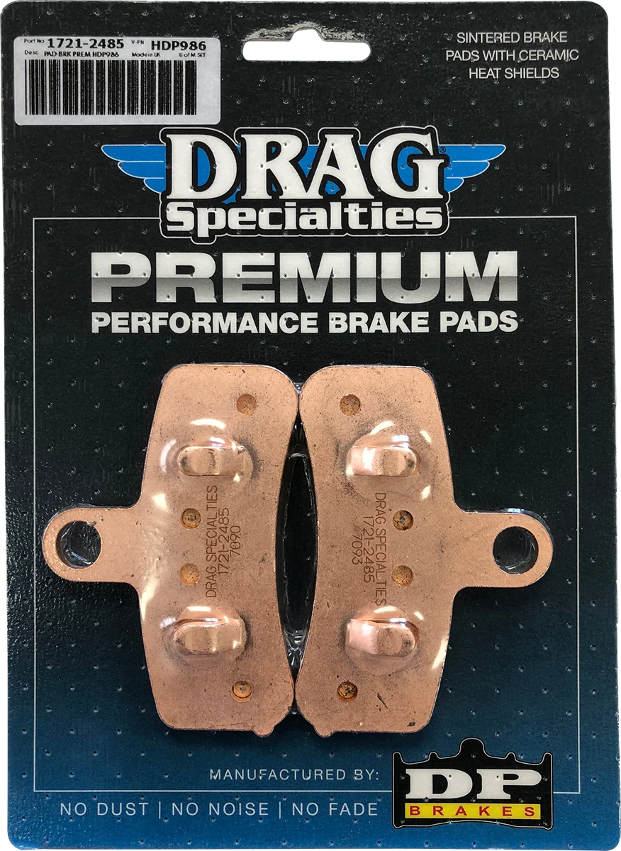 DragSpecialties Sintered Brake Pads - Harley-Davidson HDP986 - Back View