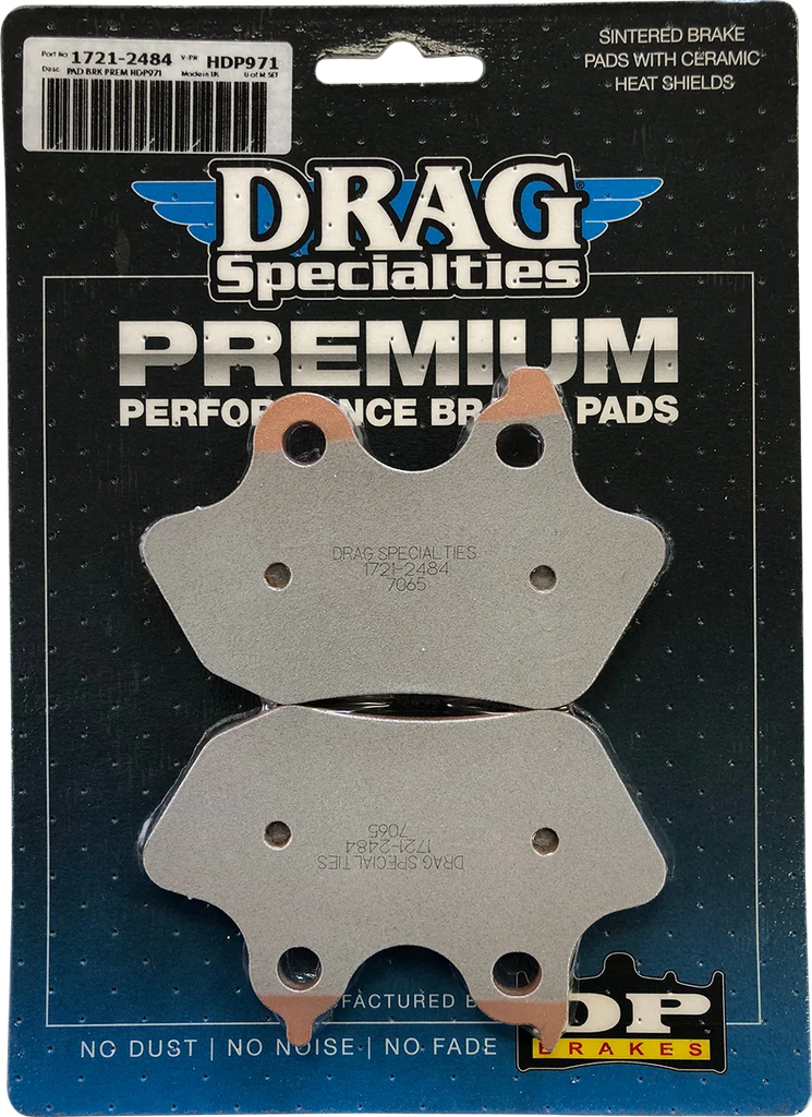 DragSpecialties Sintered Brake Pads - Softail HDP971 - Back View