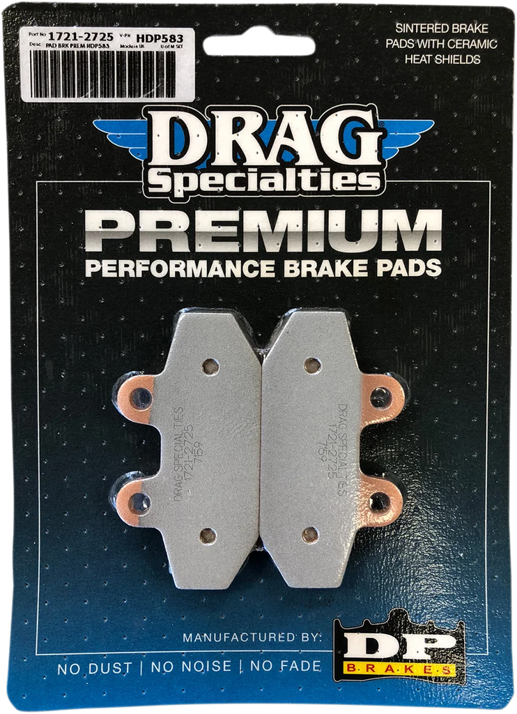 DragSpecialties Sintered Metal Brake Pads - Softail HDP583 - Side View