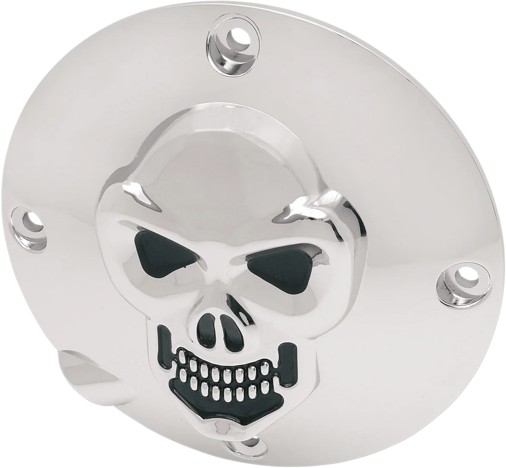 DragSpecialties Skull Derby Cover - Chrome - 4-Hole 33-0063 - Main Product View