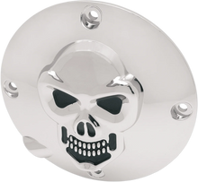 Load image into Gallery viewer, DragSpecialties Skull Derby Cover - Chrome - 4-Hole 33-0063 - Main Product View