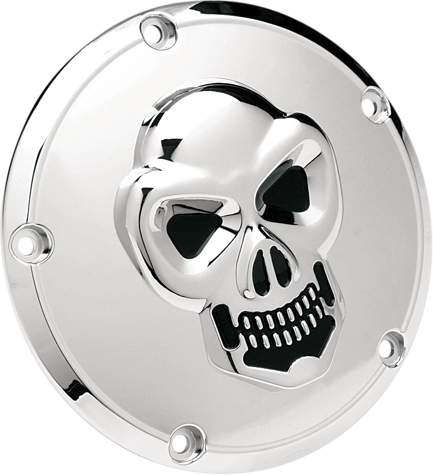 DragSpecialties Skull Derby Cover - Chrome - 5 Hole 33-0062-PC - Main Product View