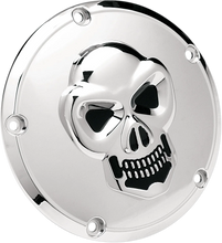 Load image into Gallery viewer, DragSpecialties Skull Derby Cover - Chrome - 5 Hole 33-0062-PC - Main Product View