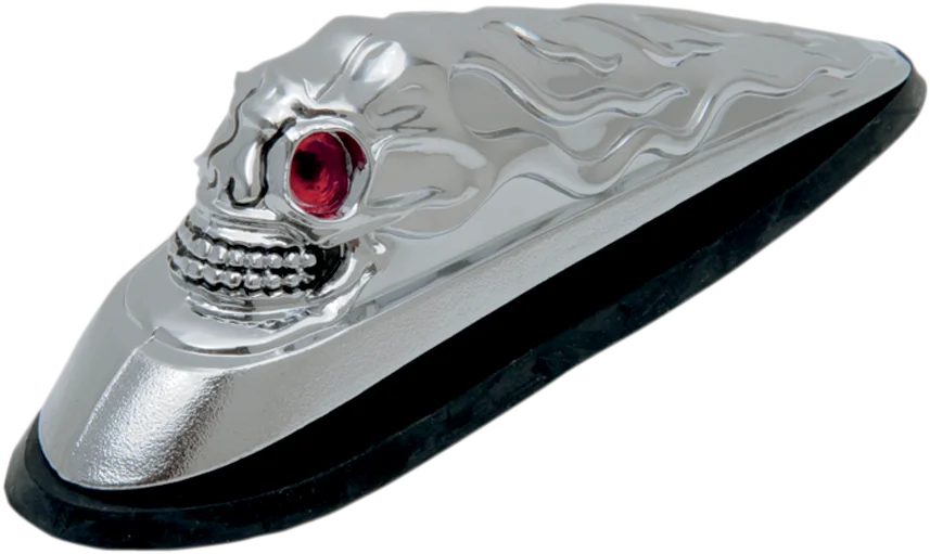 DragSpecialties Skull Head -Illuminated Eyes - Chrome 91-6623R - Main Product View