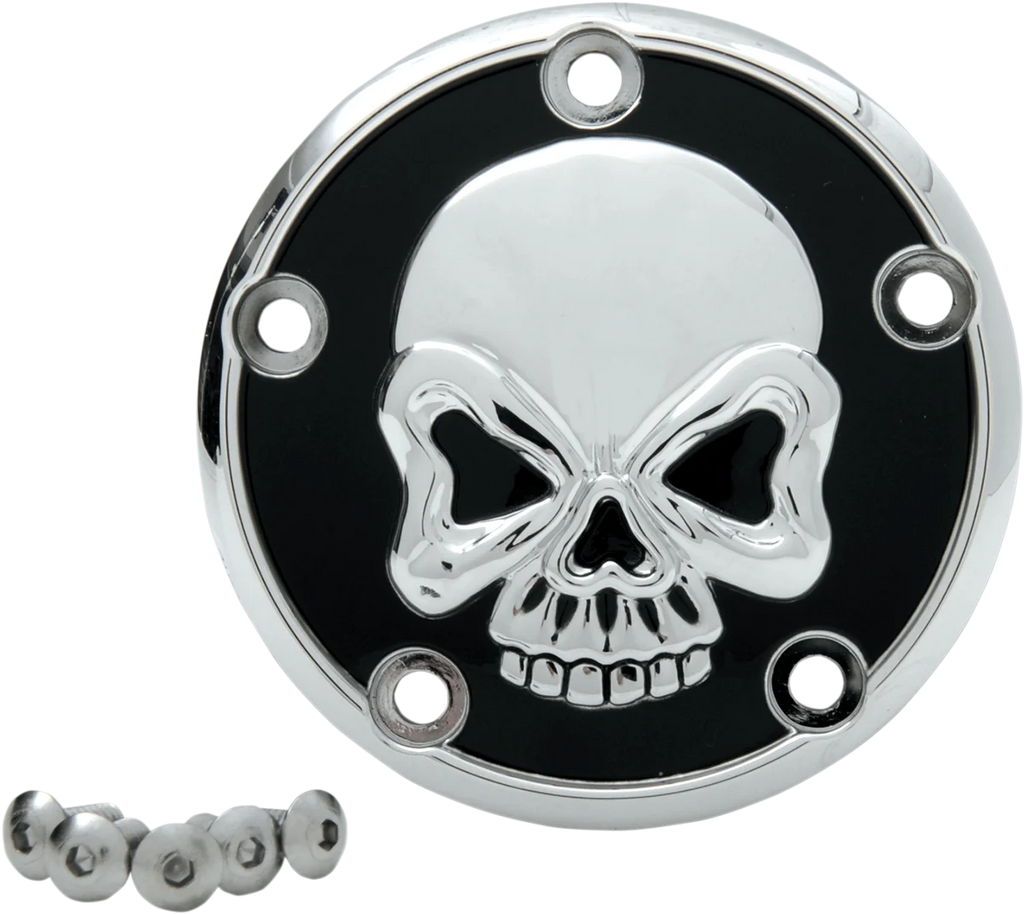 DragSpecialties Skull Points Cover - Chrome - 5 Hole 301711 - Main Product View