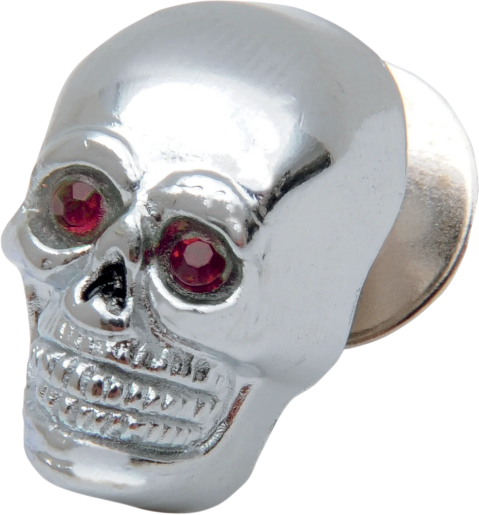 DragSpecialties Skull with Red Eyes - Small - Chrome 74401R - Main Product View