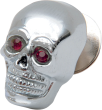 Load image into Gallery viewer, DragSpecialties Skull with Red Eyes - Small - Chrome 74401R - Main Product View