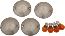 Load image into Gallery viewer, DragSpecialties Smoked Flat Lens Kit - '86-'22 12-0203 - Main Product View
