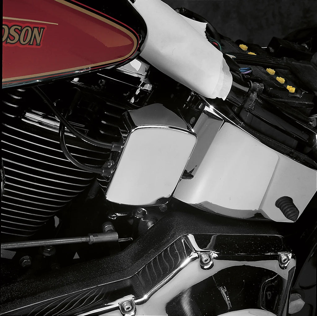 DragSpecialties Smooth Coil Cover - Harley Davidson - Chrome 33-0005-BC328 - Side View