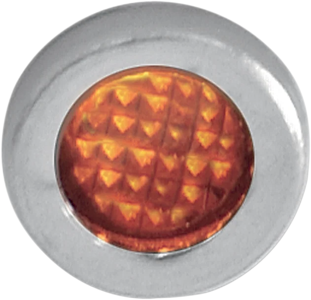 DragSpecialties Snap-In Indicator Light - Amber - Stainless Steel Bezel 162609 - Main Product View