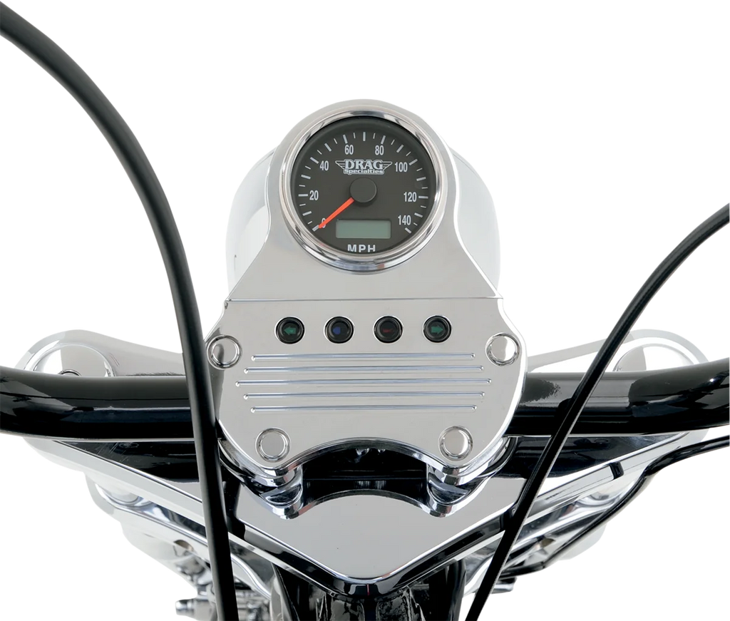 DragSpecialties Snap-In Indicator Light - High Beam - Black Bezel 160902 - Side View