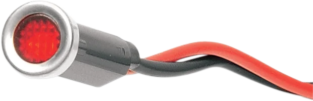 DragSpecialties Snap-In Indicator Light - Red - Stainless Steel Bezel 162608 - Main Product View