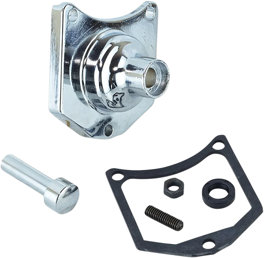 DragSpecialties Solenoid End Cover - Starter Button - Black Wrinkle 79-4002 - Side View