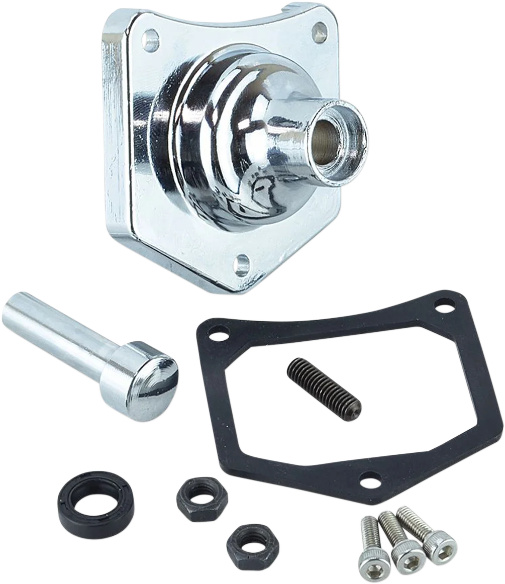 DragSpecialties Solenoid End Cover - Starter Button - Black Wrinkle 79-4005 - Side View