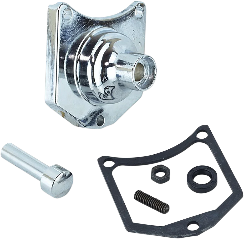 DragSpecialties Solenoid End Cover - Starter Button - Gloss Black 79-4007 - Side View