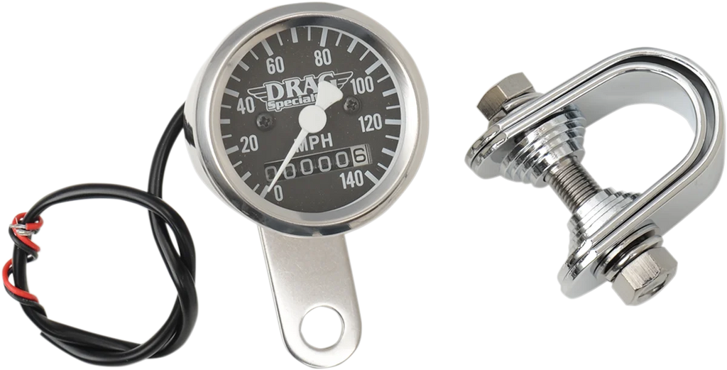 DragSpecialties Speedometer - Black - 2:1 Ratio - 1-7/8" 21-6961DS-BX15A - Main Product View