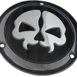 Load image into Gallery viewer, DragSpecialties Split Skull Derby Cover - Black - 3-Hole 78045B - Main Product View