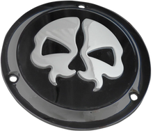 Load image into Gallery viewer, DragSpecialties Split Skull Derby Cover - Black - 3-Hole 78045B - Main Product View