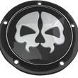 Load image into Gallery viewer, DragSpecialties Split Skull Derby Cover - Black - 5-Hole 78043B - Main Product View