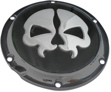 Load image into Gallery viewer, DragSpecialties Split Skull Derby Cover - Black 78044B - Main Product View