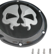 Load image into Gallery viewer, DragSpecialties Split Skull Derby Cover - Black 78044B - Side View