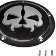 Load image into Gallery viewer, DragSpecialties Split Skull Derby Cover - Black 78046B - Main Product View