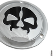 Load image into Gallery viewer, DragSpecialties Split Skull Derby Cover - Chrome - 3-Hole 78045 - Main Product View