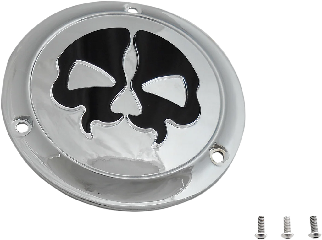 DragSpecialties Split Skull Derby Cover - Chrome - 3-Hole 78045 - Main Product View