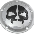 Load image into Gallery viewer, DragSpecialties Split Skull Derby Cover - Chrome - 5-Hole 78043B2 - Main Product View