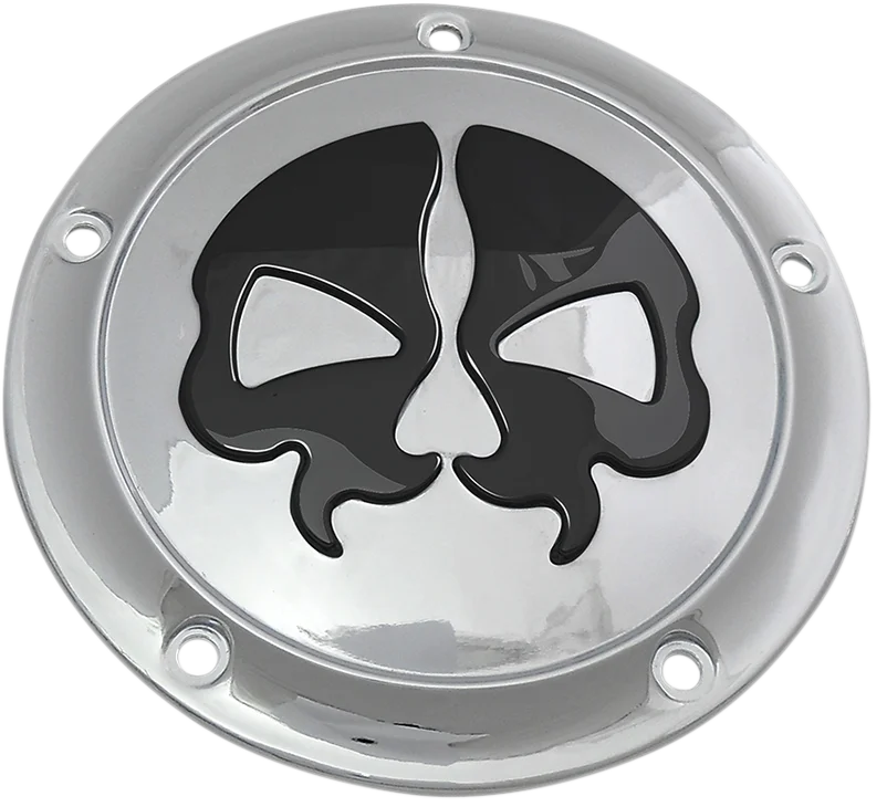 DragSpecialties Split Skull Derby Cover - Chrome - 5-Hole 78043B2 - Main Product View