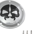 Load image into Gallery viewer, DragSpecialties Split Skull Derby Cover - Chrome - 5-Hole 78043B2 - Side View