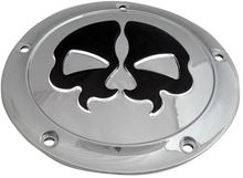 Load image into Gallery viewer, DragSpecialties Split Skull Derby Cover - Chrome 78046 - Main Product View