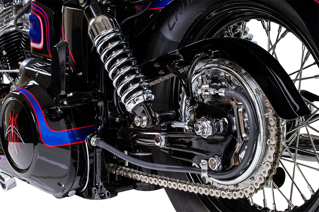 DragSpecialties Spoke Set - Drop Center - Front/Rear - Stainless Steel - 16" 16-0501SS-BC629 - Side View