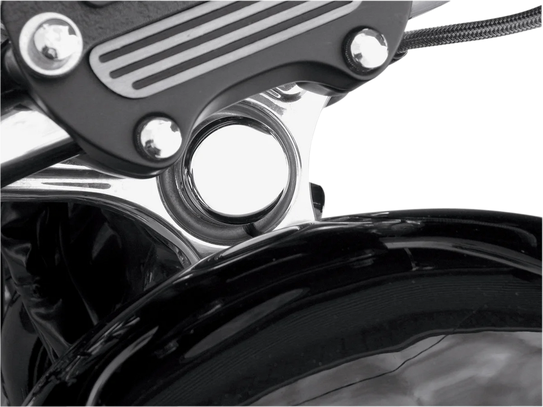 DragSpecialties Steering Stem Bolt Cover - Chrome - '99-'17 FXD | '87-'09 XL C23-0227 - Side View