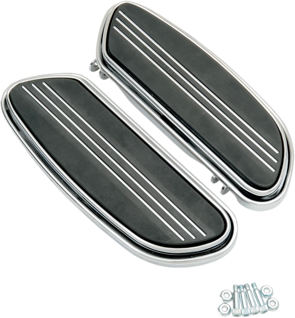 DragSpecialties Sweeper Floorboards - Driver - Chrome - FL P17-0431 - Main Product View