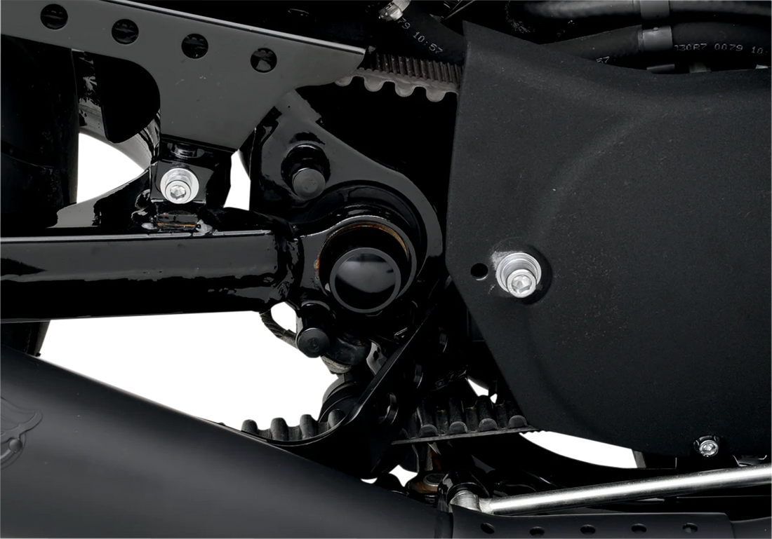 DragSpecialties Swingarm Pivot Bolt Cover - Gloss Black C16-0225B - Side View