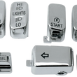 Load image into Gallery viewer, DragSpecialties Switch Caps - Audio - Chrome H18-033600-C - Main Product View
