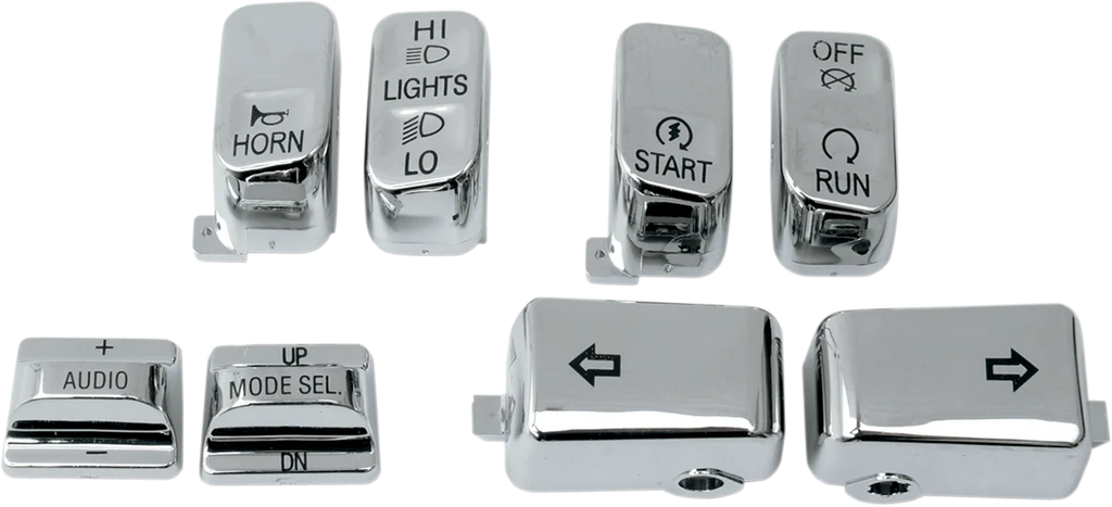 DragSpecialties Switch Caps - Audio - Chrome H18-033600-C - Main Product View