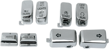 Load image into Gallery viewer, DragSpecialties Switch Caps - Audio - Chrome H18-033600-C - Main Product View