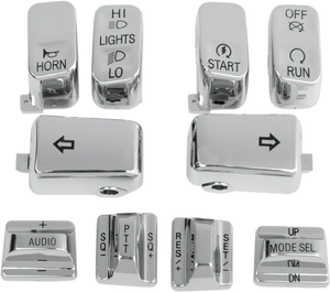 DragSpecialties Switch Caps - Audio/Cruise - Chrome H18-033700-C - Main Product View
