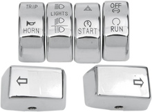Load image into Gallery viewer, DragSpecialties Switch Caps - Chrome H18-0343CO-C - Main Product View