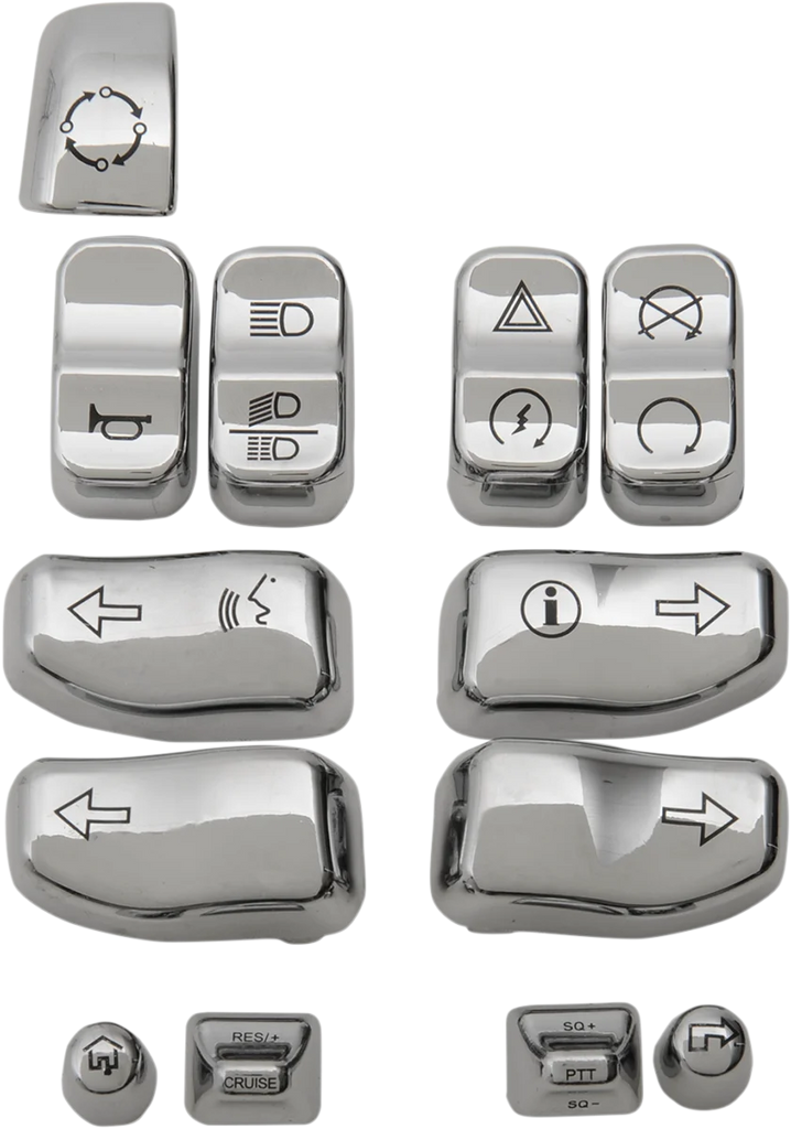 DragSpecialties Switch Caps - Chrome H18-0350CO-C - Main Product View
