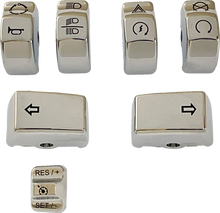 Load image into Gallery viewer, DragSpecialties Switch Caps - Chrome H18-0359CO-C - Main Product View