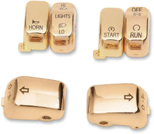 Load image into Gallery viewer, DragSpecialties Switch Caps - Standard - Gold H18-0335GO-C - Main Product View