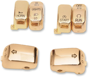 DragSpecialties Switch Caps - Standard - Gold H18-0335GO-C - Main Product View